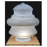 Mammoth Ice Blue Deco Opalescent Glass Fixture