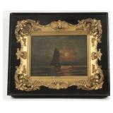 Late 19th C. Seascape O/C Painting "Marine"