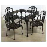 (4) Atlanta Stove Work Cast Iron Garden Chairs