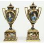 Pair Royal Vienna Style Porcelain Urns