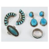Group of Sterling Silver Turquoise Jewelry