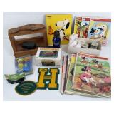 Wooden Shoe Shine Stand, Bucky Beaver, Patches