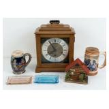 German Wind-Up Mantle Clock & Savings Bank