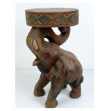 Carved Wooden Elephant End Table or Pedestal
