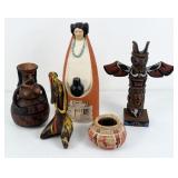Totem, Zuni Maiden, Indian Basket, & MCM Figure