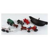 (5) Cast Iron Toys & Boat