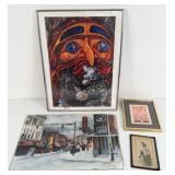 (4) Pieces of Original Art & Print