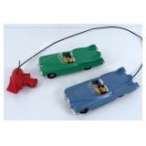 (2) Louis Marx 's Plastic Rocket Friction Cars