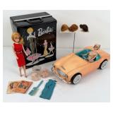 Group of Barbie Dolls, Carrying Case, Car, Etc.