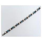 Ladies Sterling, Pearl &Topaz  Tennis Bracelet