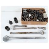 Group of 3/4' Drive Ratchet, Sockets, Etc.