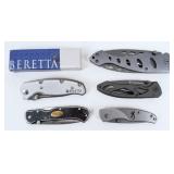 (5) Pocket Knives, Beretta, Smith & Wesson, Etc.
