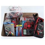 Group of Digital Multimeters & Test Leads