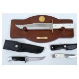 (3) NRA & Buck Fixed Blade Knives