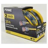 Prime 2 Pack 25' Heavy Duty Extension Cords