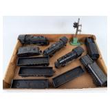 (9) Lionel Steam Engines, tenders, & Gondola Cars