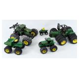 Group of Plastic John Deere Toy Tractors & Truck