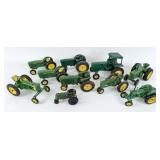 (10) Metal John Deere Tractors