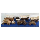 (10) Wooden Covered Wagons & Stagecoaches