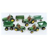 (4) Ertl John Deere Tractors w/ Trailers