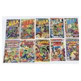 (10) 1970's Marvel The Thing & Hulk Comic Books