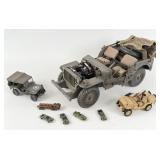 Group of Toy Military Vehicles, Jeep, Etc.