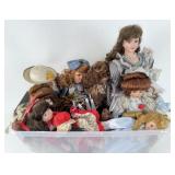 Group of Porcelain Head Dolls