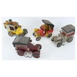 (4) Ford 1918 Model T Tin Musical Whiskey Decanter