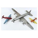 (3) Metal Toy Airplanes