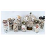 Collection of Misc. Seashells In Glass Vases