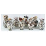Collection of Misc. Seashells In Glass Vases