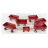 (7) Ertl Red Metal Trailers