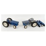 (2) Ertl Model Blue Ford Tractors w/ Disc Plow