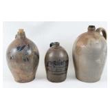 (3) Stoneware Jugs w/ Damage
