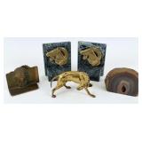 Bookends, Agate Geode, & Pointer Sculpture