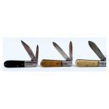 (3) Russell Arrow Two Blade Barlow Knives
