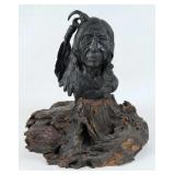 After Charles Marion Russell Bronze Indian Bust