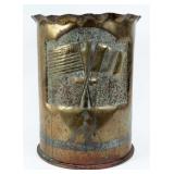 WWI Brass Shell Trench Art Umbrella Stand