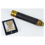 19th C. Telescope & Civil War Hardee Insignia