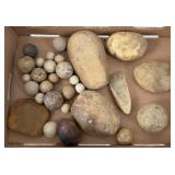 Group of Indian Stones(?) & Stone Marbles