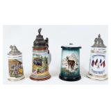 (4) German Beer Steins w/ Lithophane