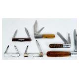 (6) Pocket Knives with Pearl & Bone Handles