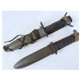 WW II USM3 Trench Knife & US M7 Bayonet