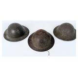 (3) World War I Era Doughboy Helmets