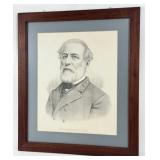 General Robert E. Lee Print In Walnut Frame