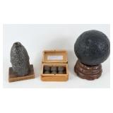 C.S Reed Shell, Grape Shots, & 19th C. Cannon Ball