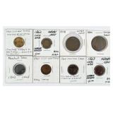 (8) U.S. Cents & Tokens, Civil War, Etc.