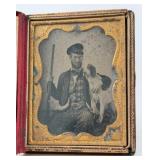 19th C. Tintype of Hunter & Dog
