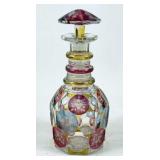 Bohemian Cut and Etched Glass Decanter