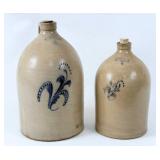 (2) Burlington, Vermont Stenciled Jugs
